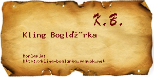 Kling Boglárka névjegykártya