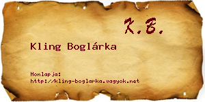 Kling Boglárka névjegykártya