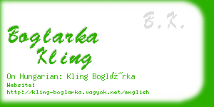 boglarka kling business card